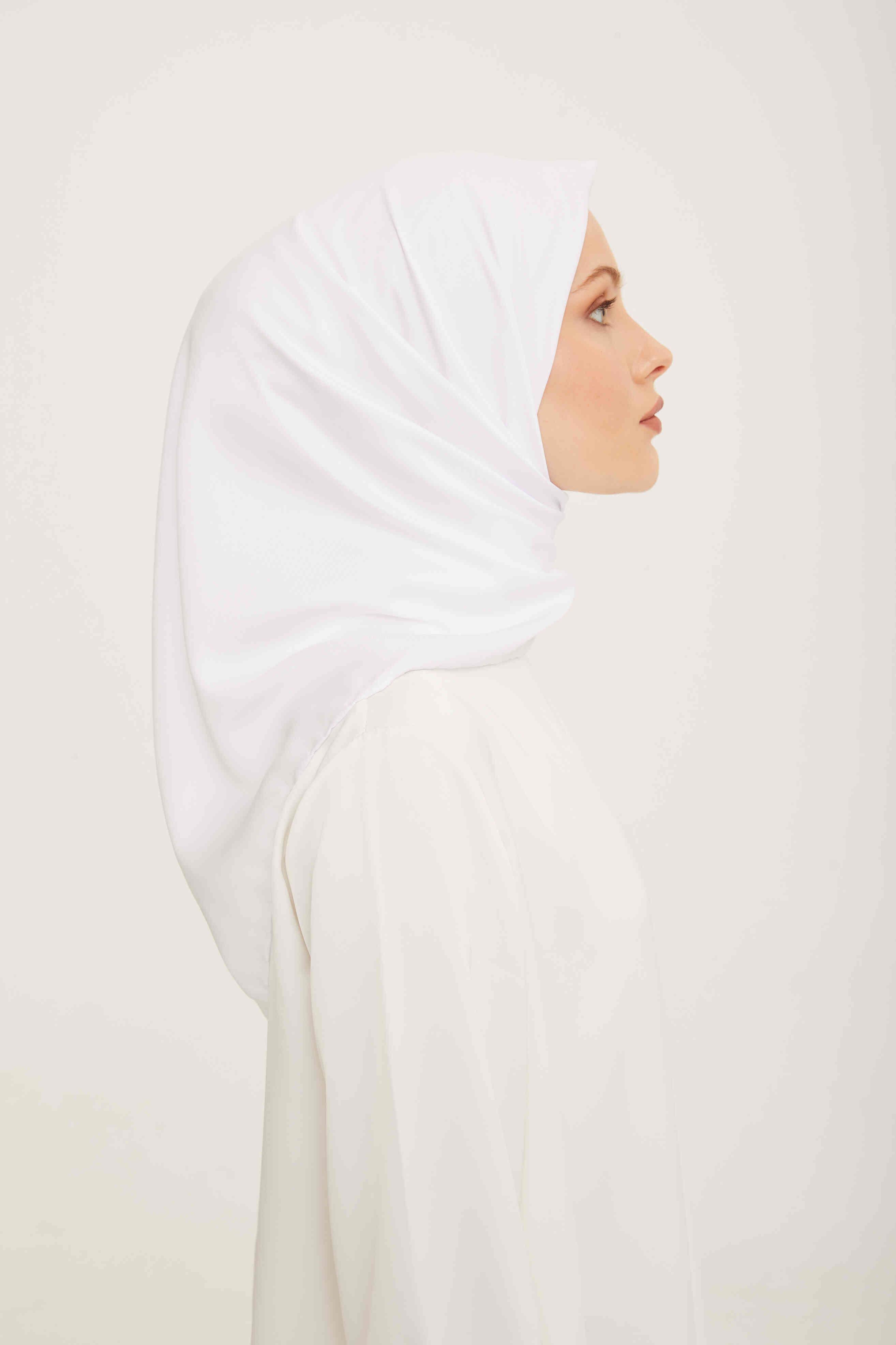 Armine Sport Beyaz Düz Renk Fon Eşarp 147