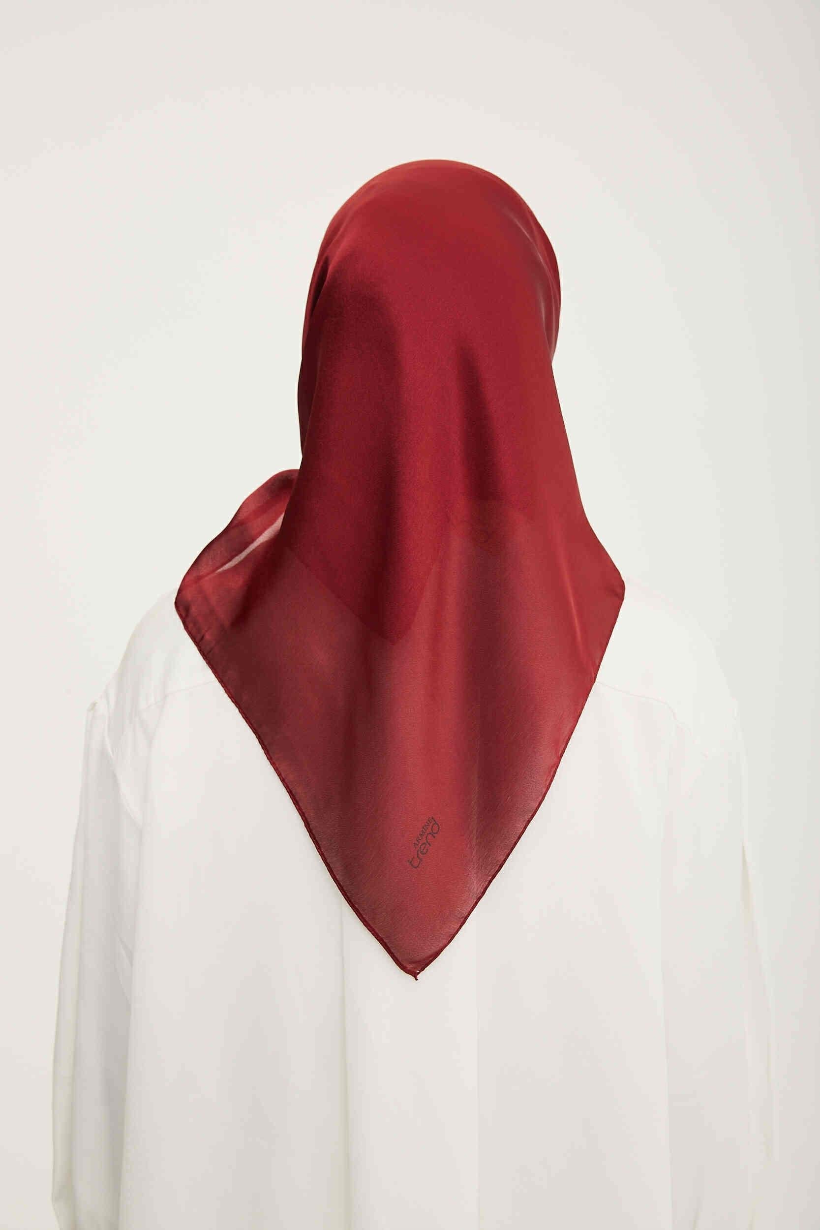 Armine Trend Bordo Düz Renk Jan Jan Şifon Eşarp 829