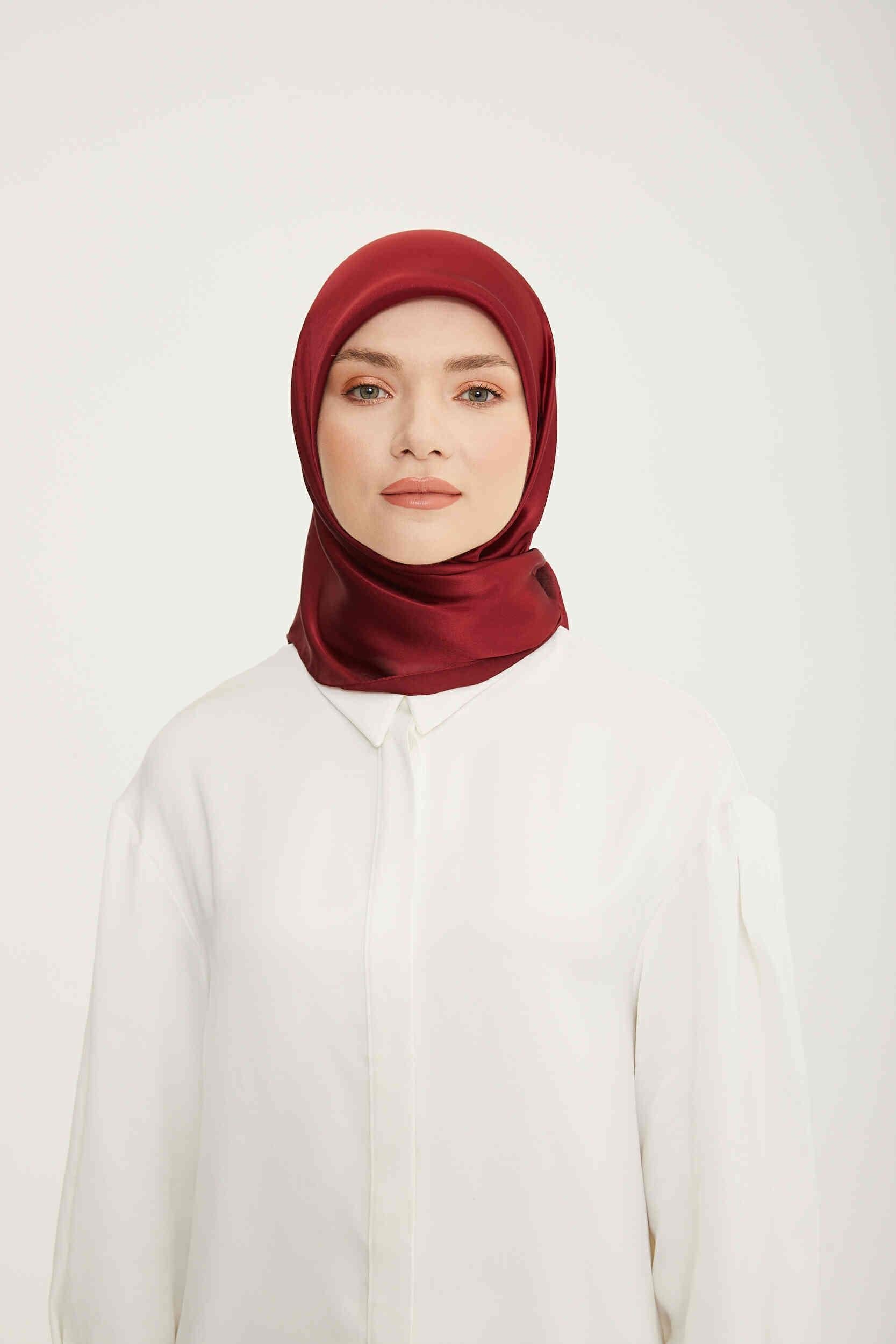 Armine Trend Bordo Düz Renk Jan Jan Şifon Eşarp 829